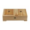 Herbal Wooden Tea Organizer Chest with Built-In Warmer