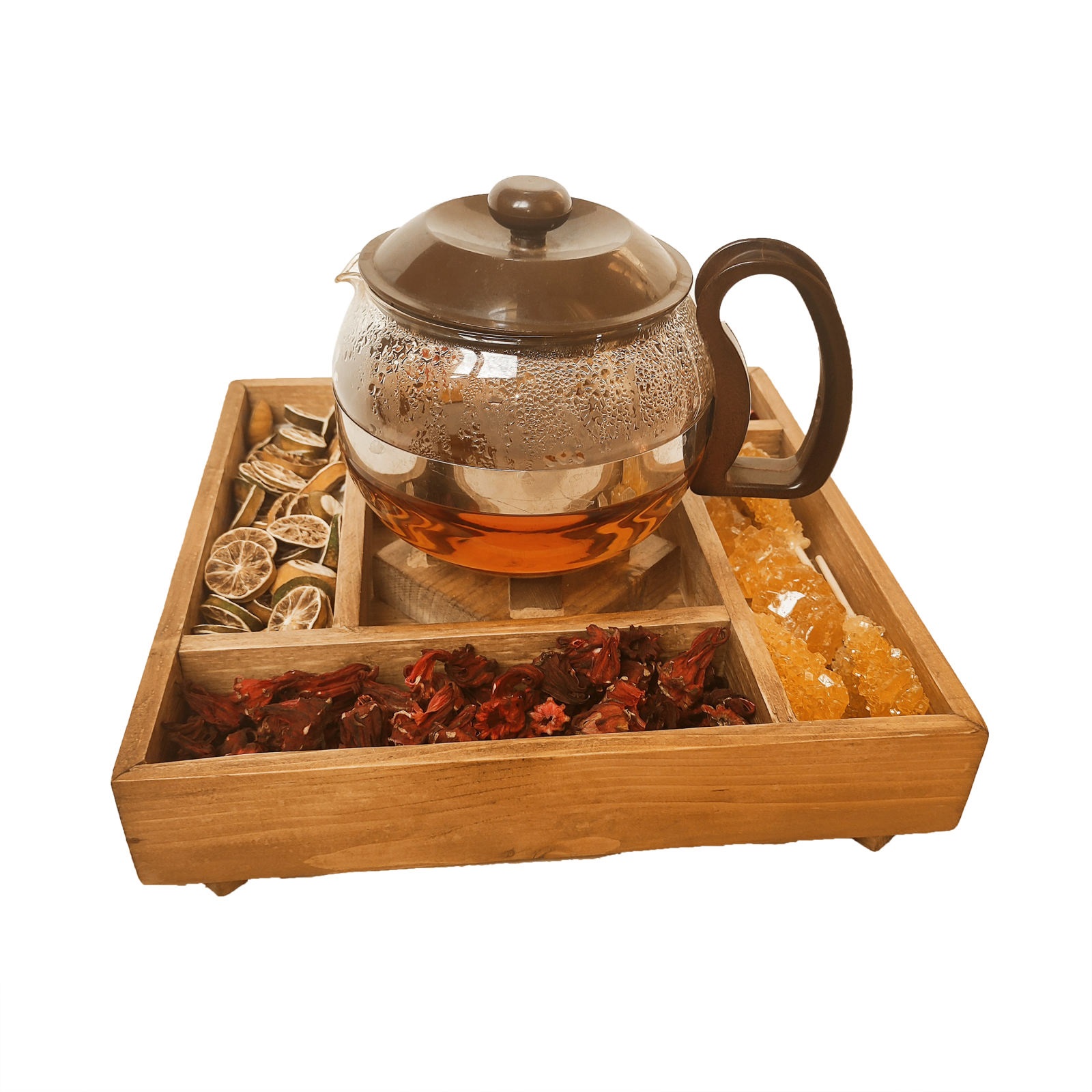 Tina Design Tea Organizer Chest with Integrated Warmer