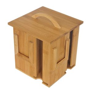 Zhav Wooden Tea Bag Organizer Box with Slot Dividers
