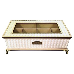 Dilan Wooden Tea Organizer Chest with Storage Compartments