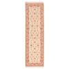 Hand-Knotted Persian Tabriz Yara Runner Rug (Elegant All-over Floral) - Cream Silk & Wool