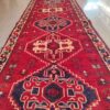 Hand-Knotted Persian Shiraz Koli Runner Rug (Qashqai Geometric Diamond) - Red Wool