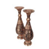 Set of Two Handcrafted Persian Engraved Copper Vases, Featuring the Lavin Design with a Timeless Floral Pattern
