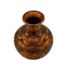 Handcrafted Persian Engraved Copper Vase with a Leyli-o-Majnoon Design, Featuring a Beautiful Floral Motif for Single Stems