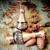Handcrafted Persian Engraved Copper Vase, Featuring the Ronak Design with a Beautiful Floral Motif for Decorative Use