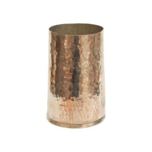 Handcrafted Decorative Persian Hammered Copper Vase with a Minimalist Cylindrical Silhouette for Modern Homes