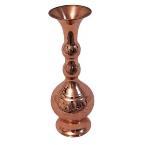 Handcrafted Decorative Persian Hammered Copper Vase, Featuring the Raaz Model in a Classic Bottle Silhouette