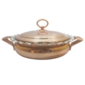 Persian Copper Sauté Pan – Handcrafted with Lid (Traditional Design)