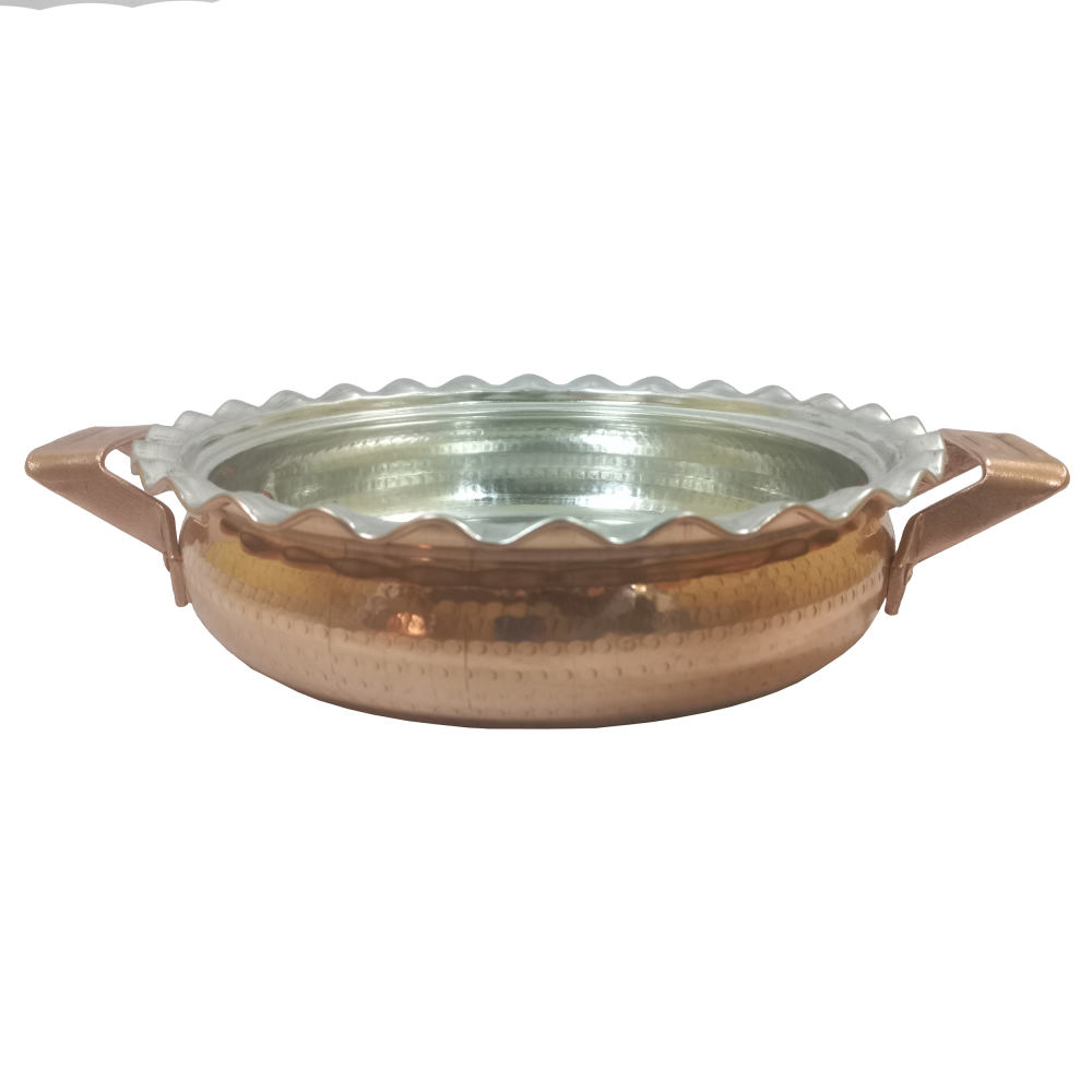 Persian Copper Sauté Pan – Handcrafted with Lid (Traditional Design)