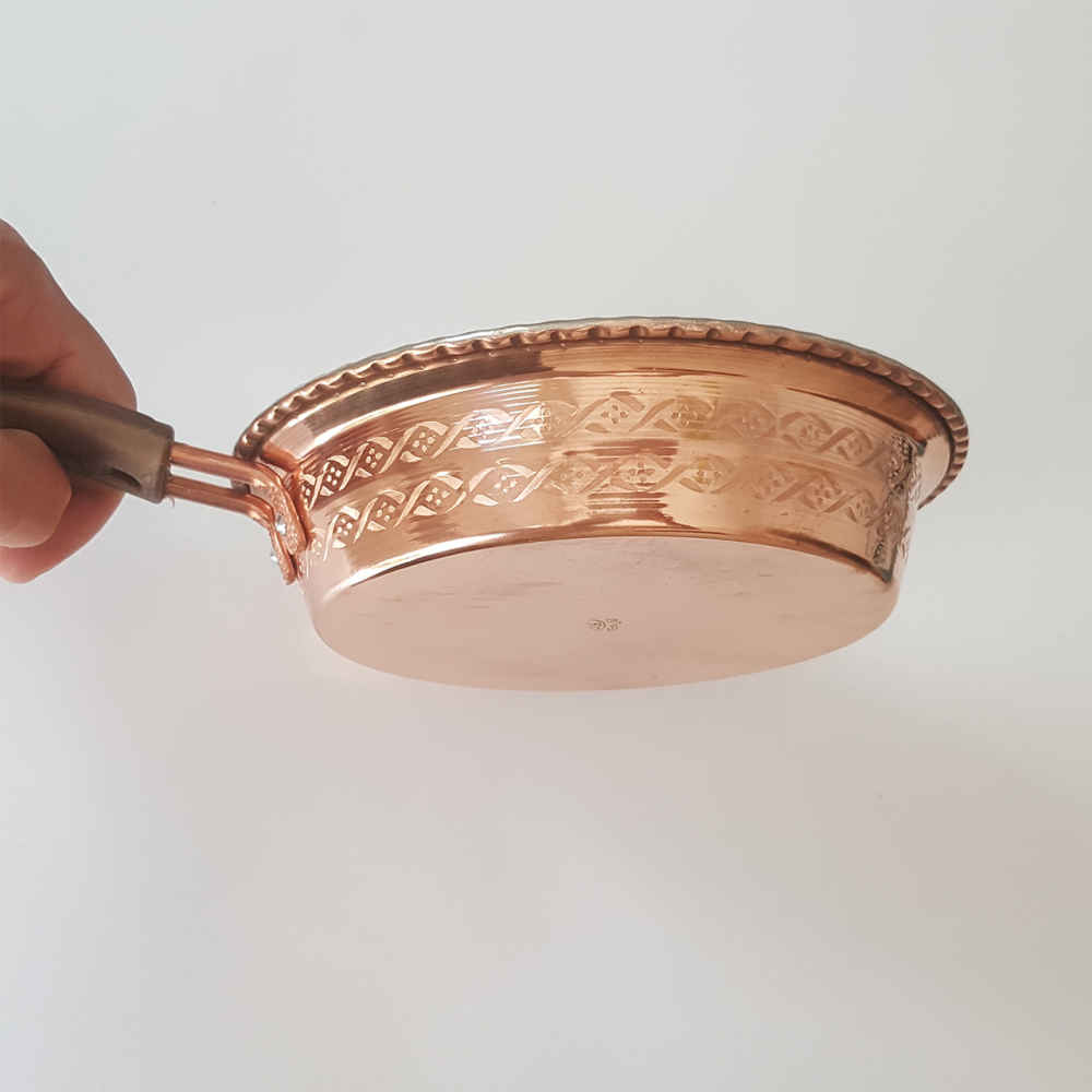 Handcrafted Persian Copper Frying Pan – Abbasi Hammered Design