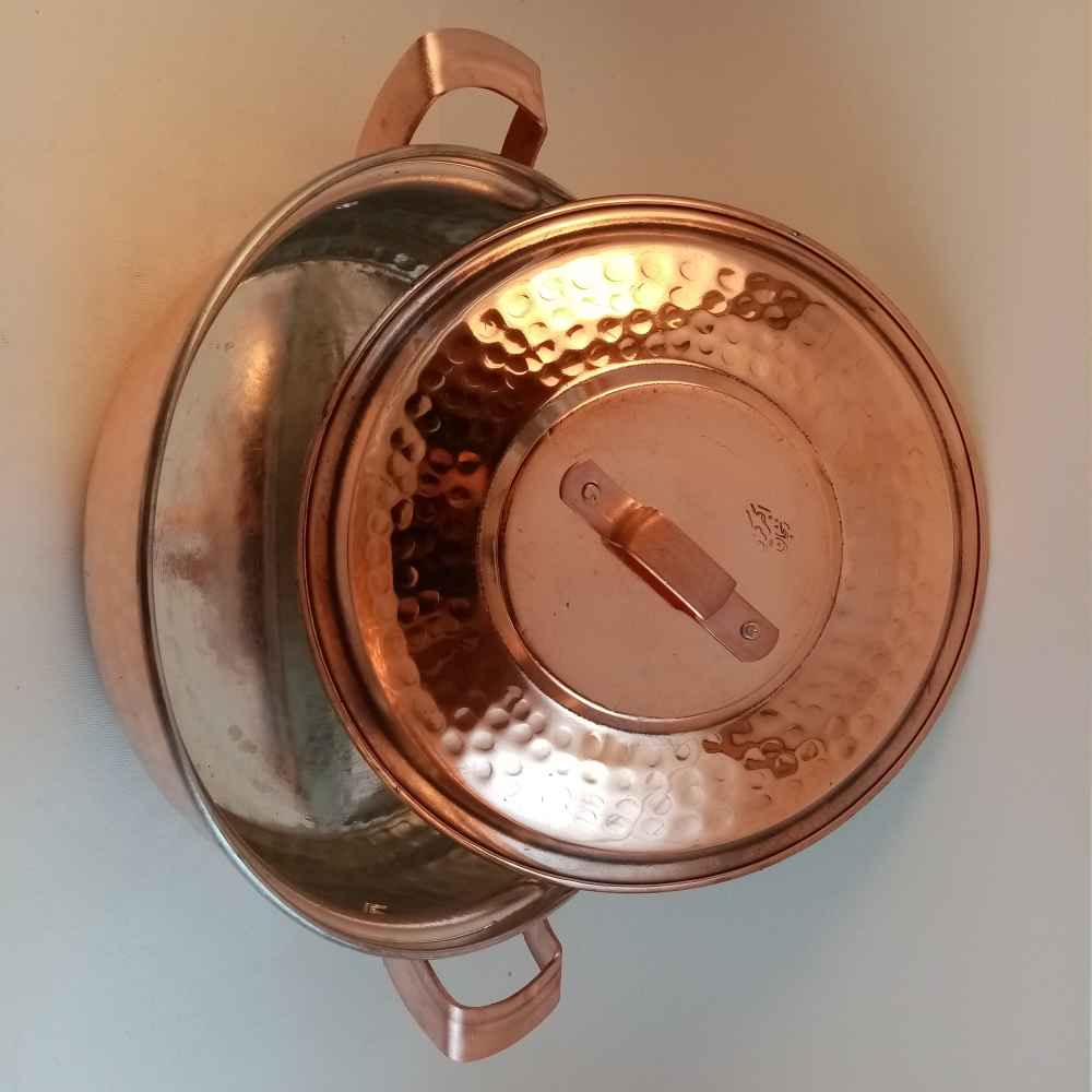 Persian Copper Sauté Pan with Lid – Faraz Hammered Model