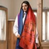 Persian Printed Silk Shawl Double Sided Artistic Calligraphy Shamlou
