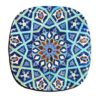 Turquoise Persian Geometric Coasters – Round Wooden Artistic Set