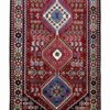 Hand-Knotted Persian Bakhtiyari Arsalan Runner Rug (Tribal Geometric Diamond) - Red Wool