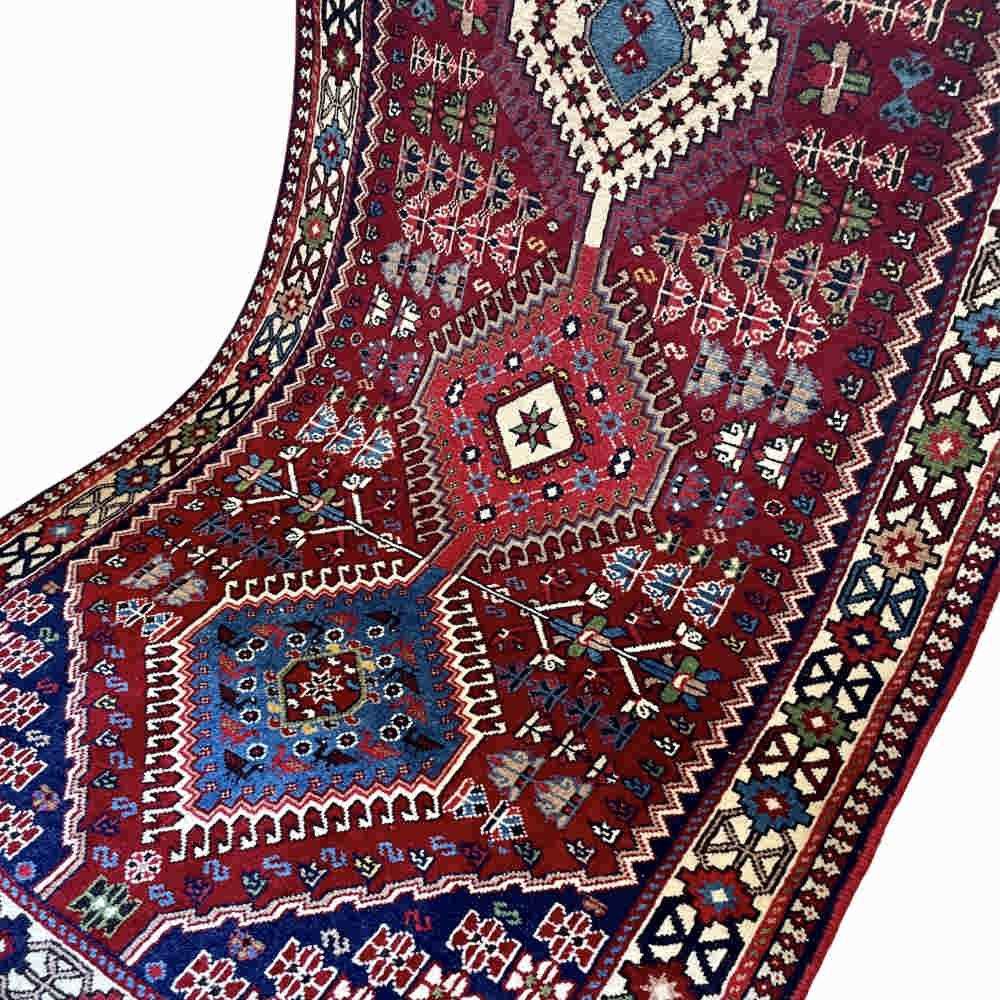 Hand-Knotted Persian Bakhtiyari Arsalan Runner Rug (Tribal Geometric Diamond) – Red Wool