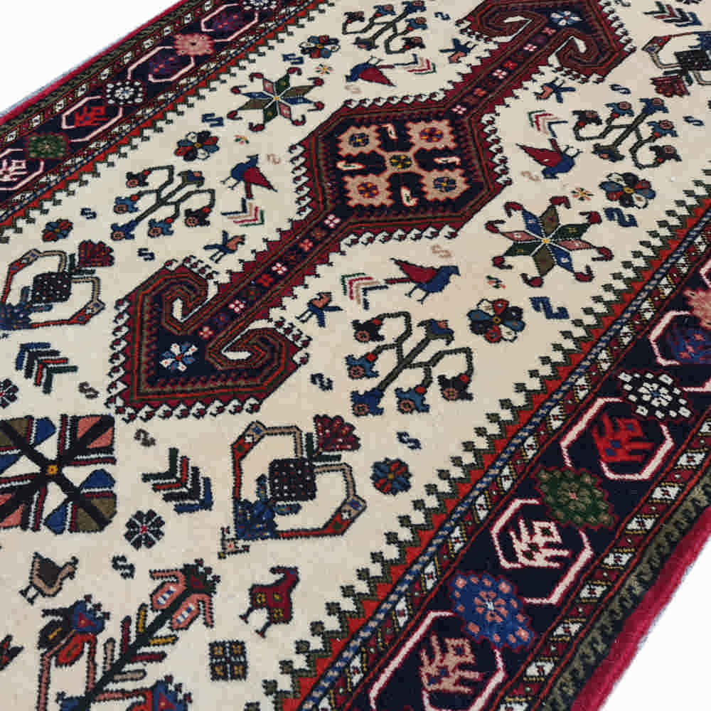Hand-Knotted Persian Ilia Runner Rug (Tribal Geometric Medallion Pattern) – Red Wool