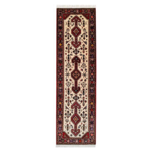 Hand-Knotted Persian Ilia Runner Rug (Tribal Geometric Medallion Pattern) – Red Wool