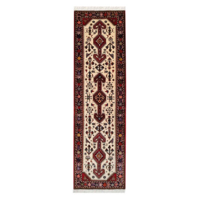 Hand-Knotted Persian Ilia Runner Rug (Tribal Geometric Medallion Pattern) - Red Wool