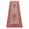 Hand-Knotted Persian Qom Sahar Runner Rug (Classical Floral Medallion) - Red Kork Wool
