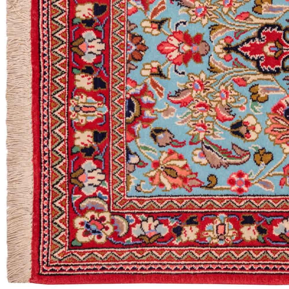 Hand-Knotted Persian Qom Sahar Runner Rug (Classical Floral Medallion) – Red Kork Wool