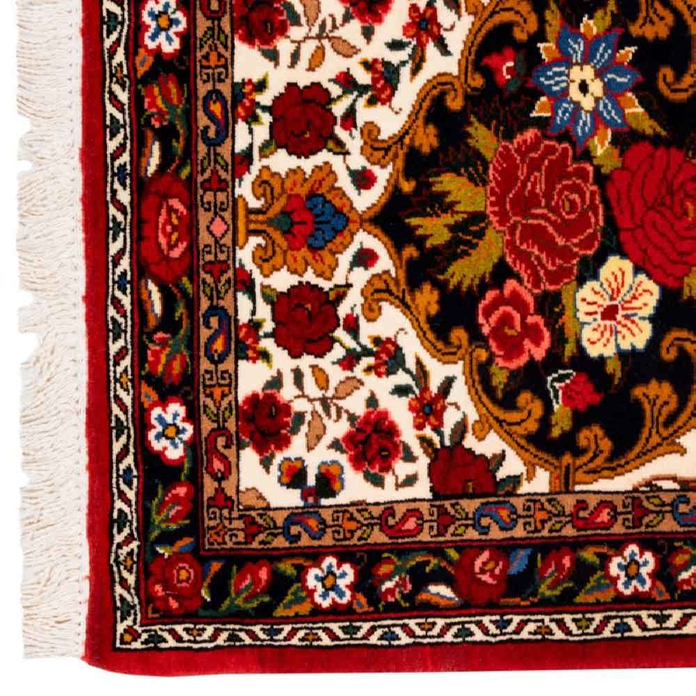Hand-Knotted Persian Bakhtiyari Sina Runner Rug (Traditional Floral Medallion) – Red Wool