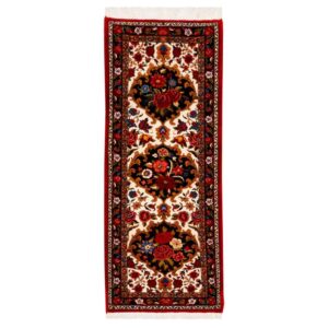 Hand-Knotted Persian Bakhtiyari Sina Runner Rug (Traditional Floral Medallion) – Red Wool
