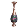 Decorative Copper Vase Hand-Painted with Persian Minakari Enamel, Featuring the Fariba Model with a Beautiful Floral Pattern