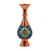 Decorative Copper Vase Hand-Painted with Persian Minakari Enamel, Featuring the Leyli Model with a Romantic Floral Design