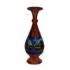 Decorative Copper Vase Hand-Painted with Persian Minakari Enamel, Featuring the Nature Model with an Organic Floral Motif