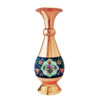 Decorative Copper Vase Hand-Painted with Persian Minakari Enamel, Featuring the Parvaz Model with an Artistic Floral Motif