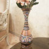 Decorative Copper Vase Hand-Painted with Persian Minakari Enamel, Featuring the Sama Model with a Beautiful Floral Pattern