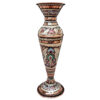 Decorative Copper Vase Hand-Painted with Persian Minakari Enamel, Featuring the Sarvin Model with a Classic Floral Motif
