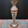 Decorative Copper Vase Hand-Painted with Persian Minakari Enamel, Featuring the Sarvin Model with a Classic Floral Motif