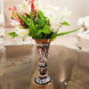 Decorative Copper Vase Hand-Painted with Persian Minakari Enamel, Featuring the Sheypoori Model in a Trumpet Silhouette with Floral Art
