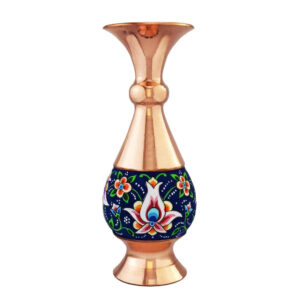 Decorative Copper Vase Hand-Painted with Persian Minakari Enamel, Featuring the Soraya Model with a Timeless Floral Design