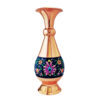 Decorative Copper Vase Hand-Painted with Persian Minakari Enamel, Featuring the Tahoora Model with a Classic Floral Pattern