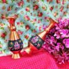 Decorative Copper Vase Hand-Painted with Persian Minakari Enamel, Featuring the Tahoora Model with a Classic Floral Pattern