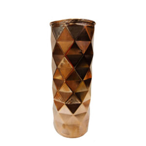 Handcrafted Decorative Persian Hammered Copper Vase, Featuring the Sima Model in a Cylindrical Silhouette for Traditional Charm