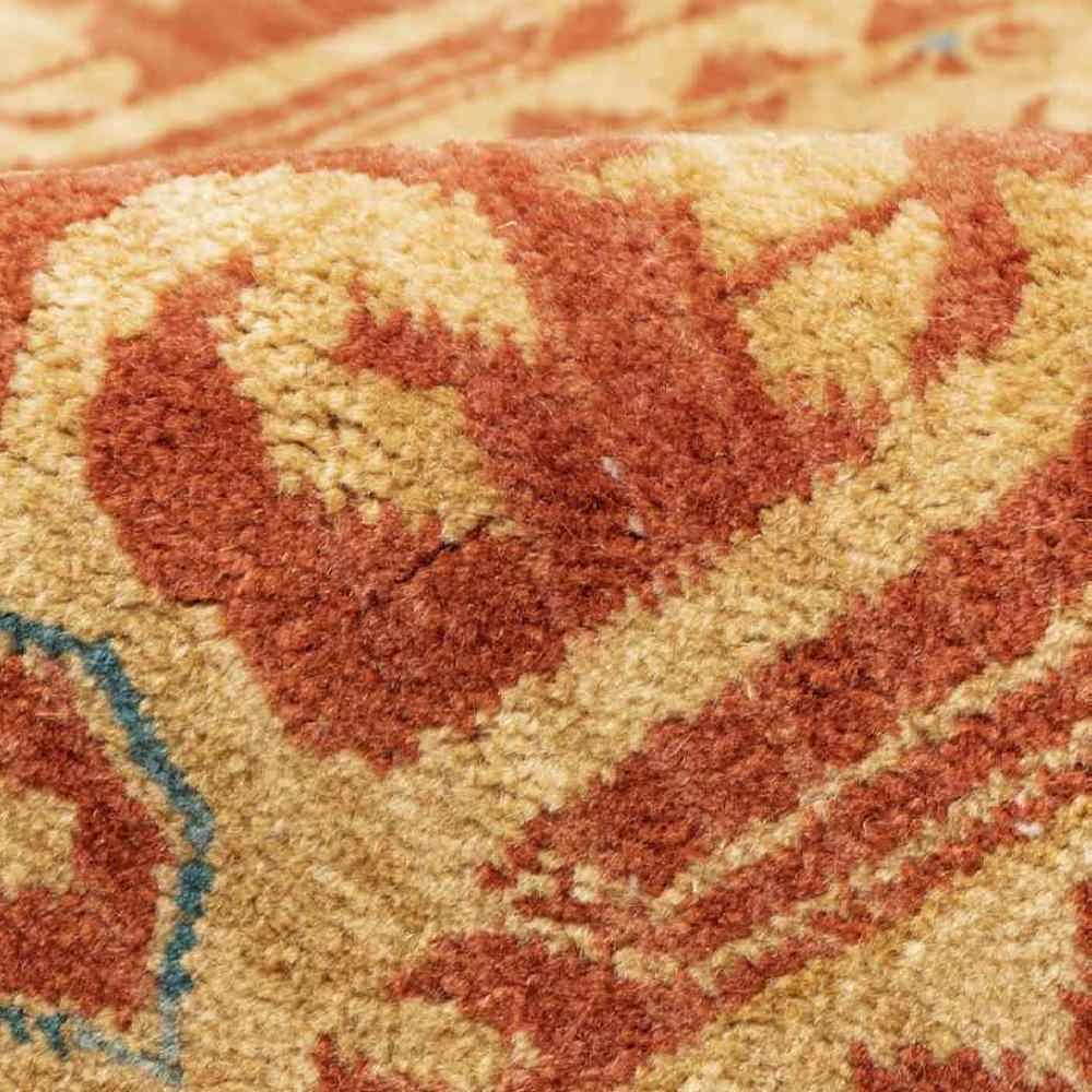Hand-Knotted Persian Shiraz Khorshid Runner Rug (Qashqai Geometric Medallion) – Orange Wool