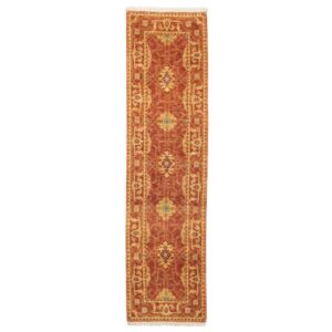 Hand-Knotted Persian Shiraz Khorshid Runner Rug (Qashqai Geometric Medallion) – Orange Wool