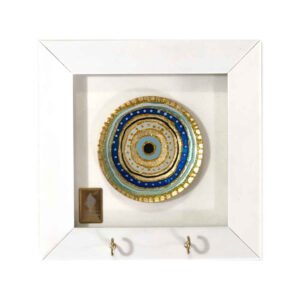 Decorative Wooden Wall Key Holder with the Deign Cheshm Nazar C2