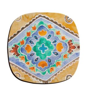 Abrang Artistic Coasters – Round Wooden Drink Protector Set