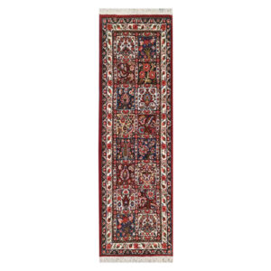 Hand-Knotted Persian Bakhtiyari Arezoo Runner Rug (Bakhtiari Garden Panel) – Black Wool