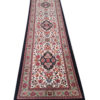 Hand-Knotted Persian Bijar Arvand Runner Rug (Classical Floral Medallion) - Black Wool