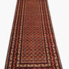 Hand-Knotted Persian Kamand Runner Rug (Tribal All-over Mahi / Herati) - Brown Kork Wool