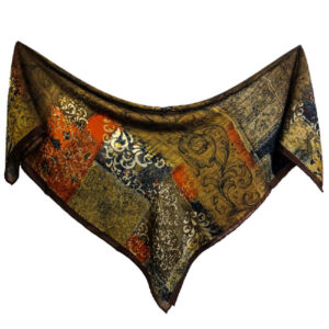 Artistic Print Summer Silk Scarf for Women – Luxe and Vibrant Khorshid Design