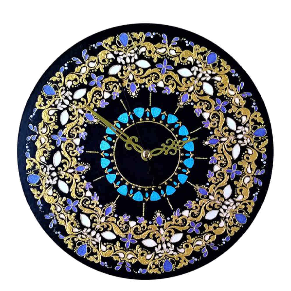 Stained Glass Wall Clock Floral Pattern Model Khoram