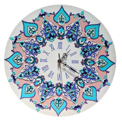Artistic Stained Glass Wall Clock with Floral Pattern – Decorative Accent for Living Rooms and Dining Areas, Model Maral