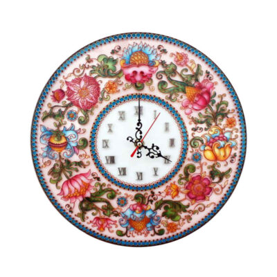 Artistic Stained Glass Wall Clock with Floral Design – Decorative Accent for Living Rooms and Dining Areas, Model Negar