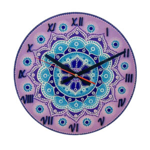 Stained Glass Wall Clock Floral Pattern Sana